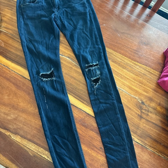 Rag & Bone Womens Ankle Skinny Distressed Jeans Blue Size 24 - Picture 2 of 10